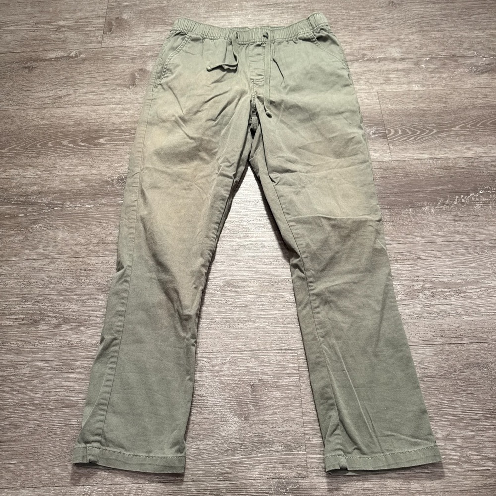 Katin Pants Mens Small Green Elastic Waist Drawstring Surf Skater‎ 28x27 Cotton